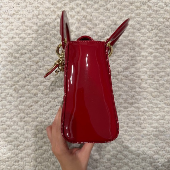 Red Leather Mini Bag with Gold Accents - Picture 2 of 8